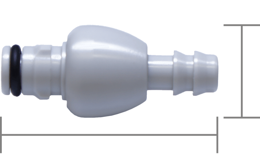 Schnellkupplung male, mit fixem Anschlussnippel 4,5 mm, Nennweite 2,5 mm 1101.8602.05